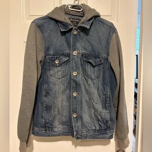 Bluenotes Blue Denim Jacket with Grey Hood/Sleeves